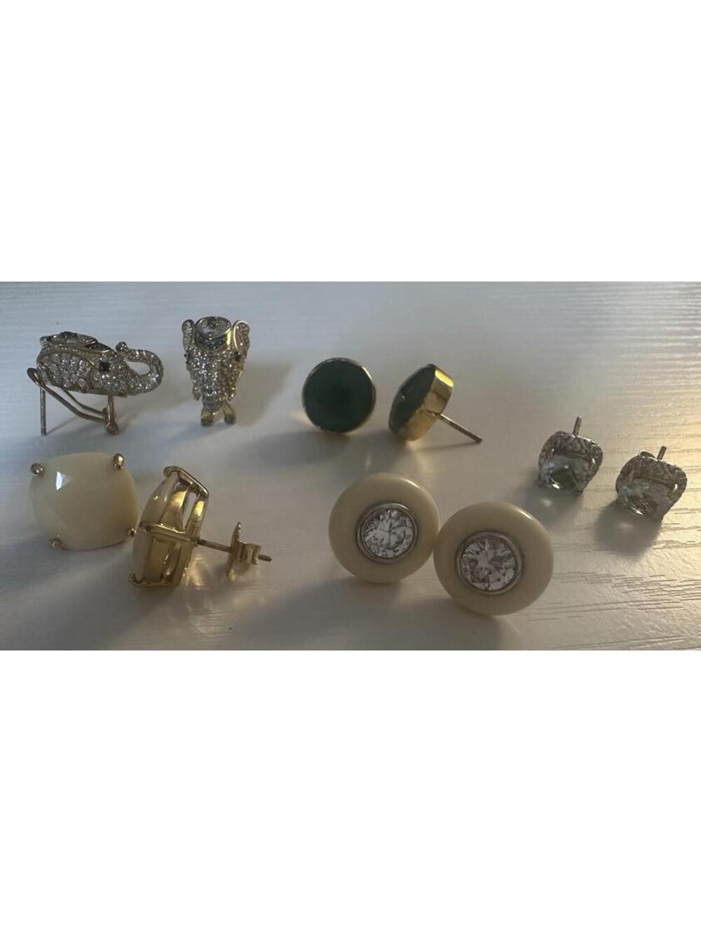 5 Pairs 925 Sterling Silver Earrings Lot 18k Designer Angelique de Paris & Mixed